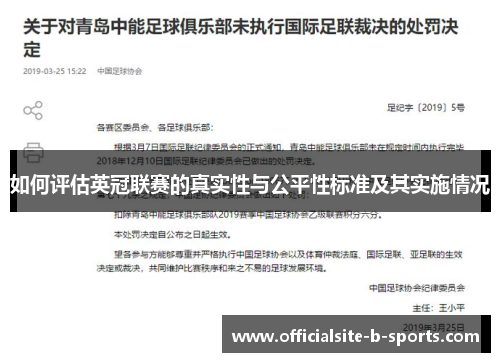 如何评估英冠联赛的真实性与公平性标准及其实施情况 如何评估英冠联赛的真实性与公平性标准及其实施情况